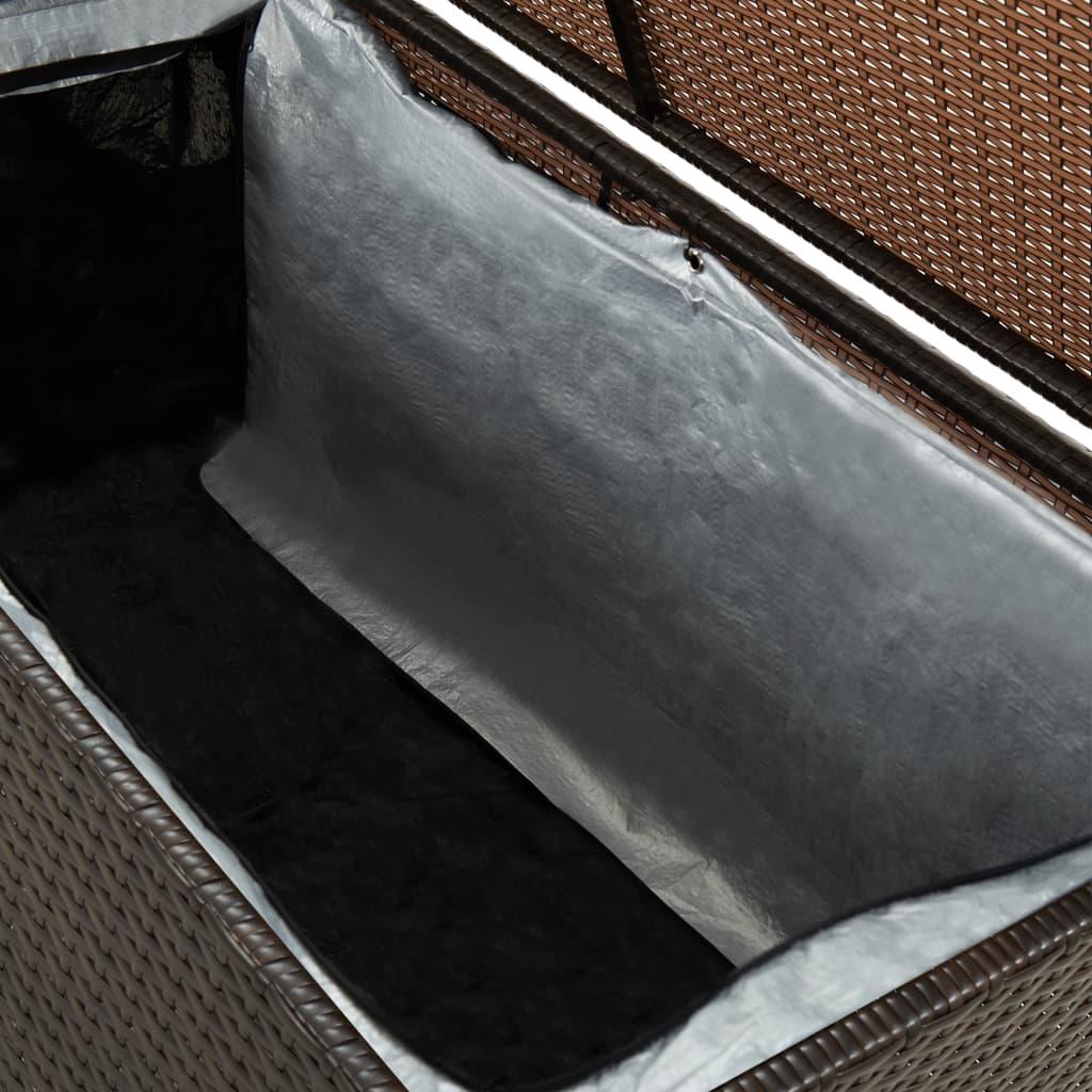 Garden Storage Box Poly Rattan 100x50x50 cm Brown