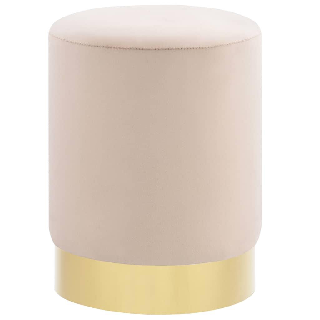 Stool Apricot and Gold Velvet 28 x 36 cm