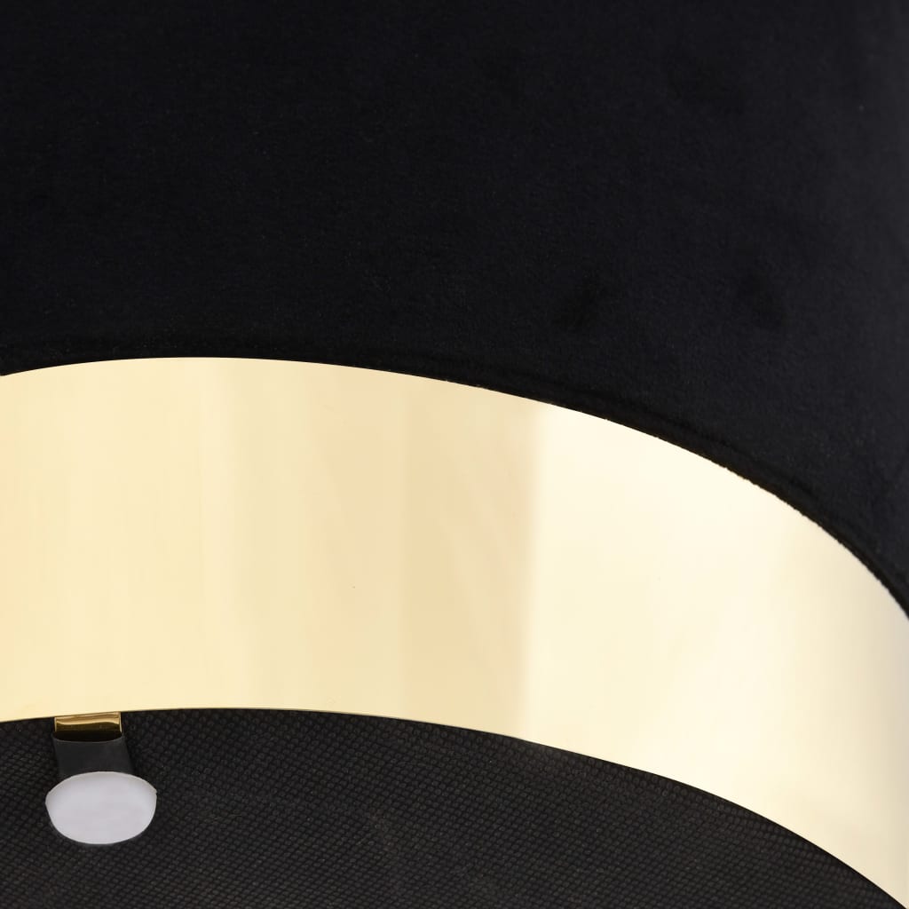 Stool Black and Gold Velvet 28 x 36 cm