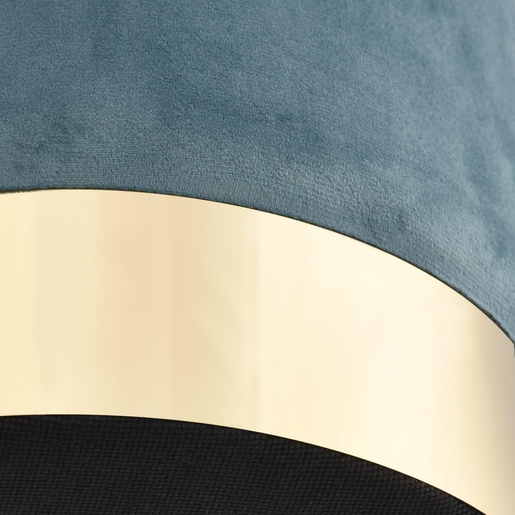 Stool Light Blue and Gold Velvet 28 x 36 cm