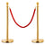 3 Piece VIP Queue Barrier Set Stainless Steel Gold