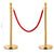 3 Piece VIP Queue Barrier Set Stainless Steel Gold