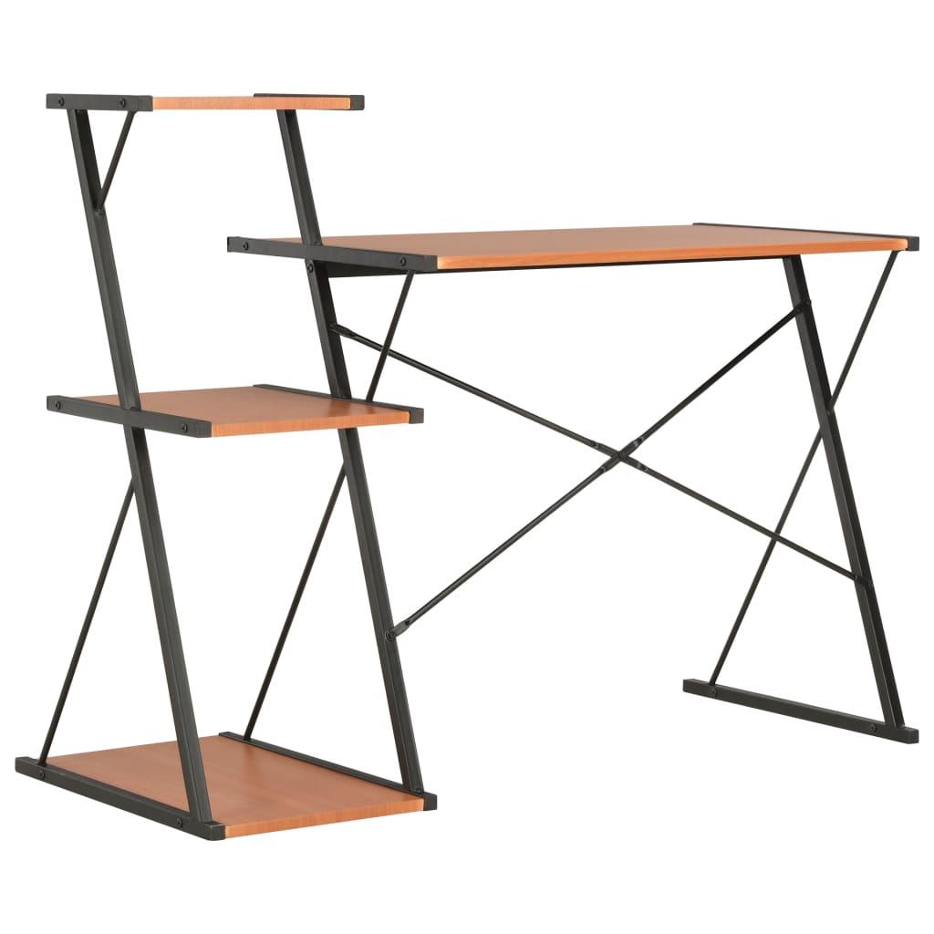 Desk with Shelf Black and Brown 116x50x93 cm