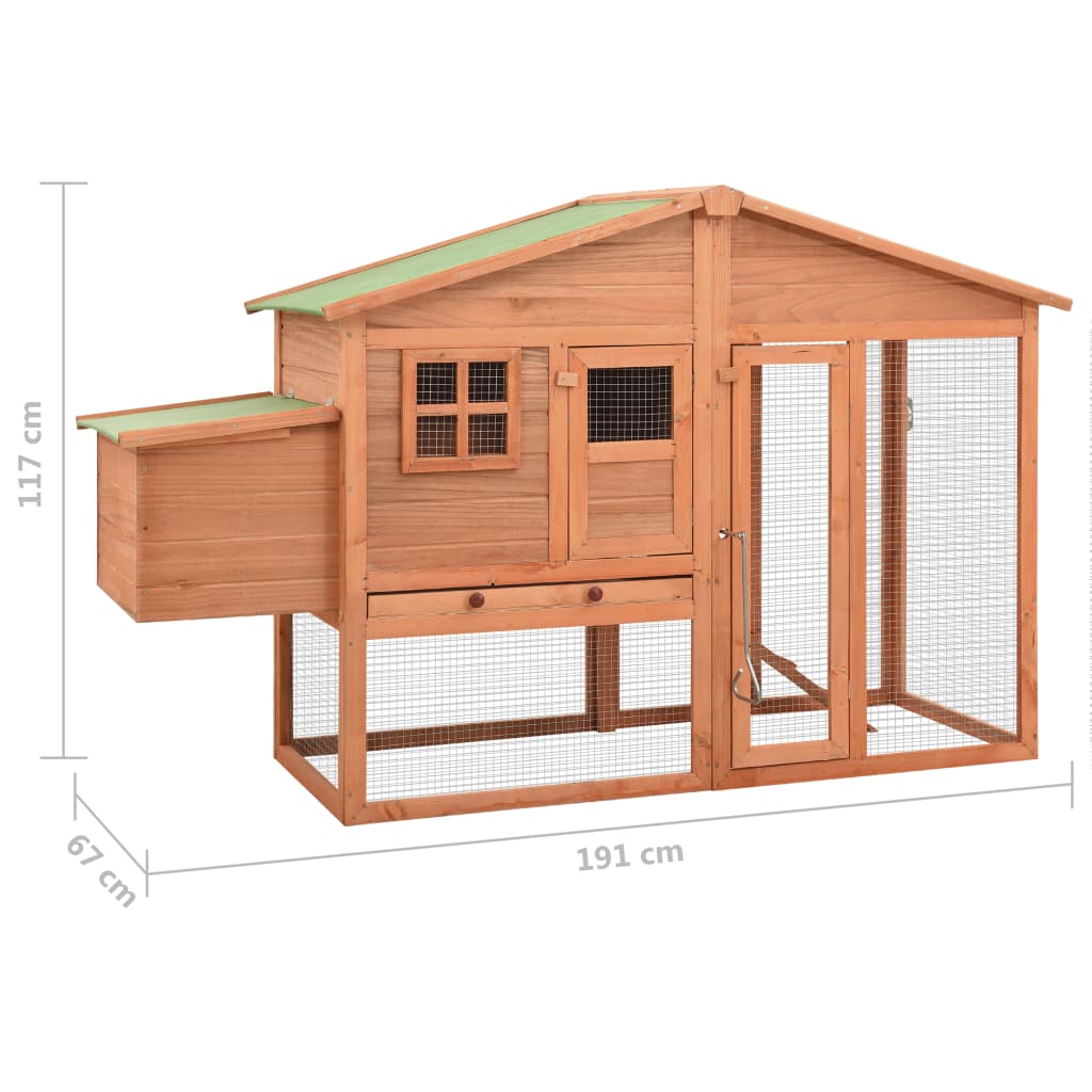 Chicken Coop with Nest Box Solid Fir Wood