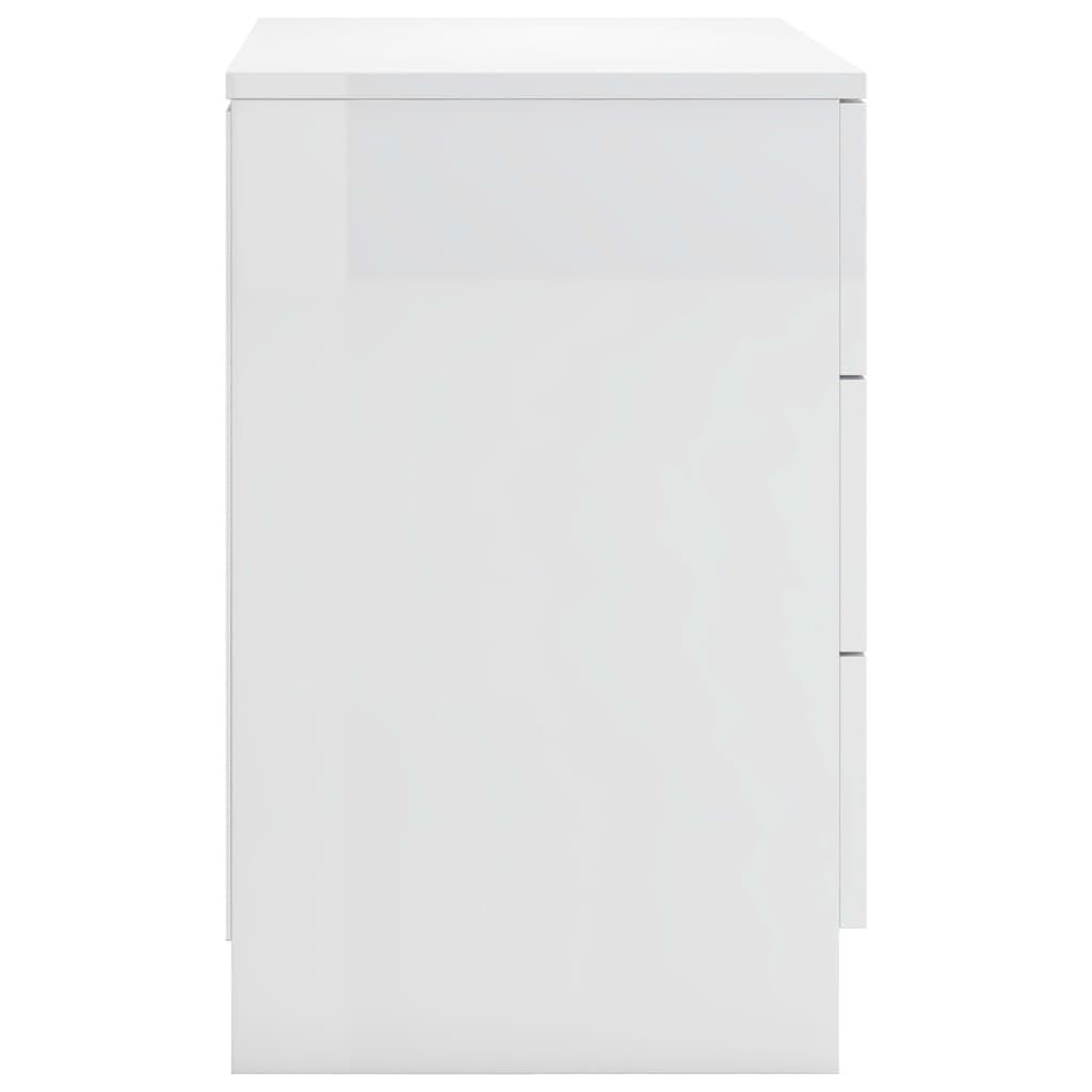 Bedside Cabinets 2 pcs High Gloss White 38x35x56 cm Engineered Wood