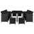 13 Piece Outdoor Dining Set with Cushions Poly Rattan Black