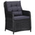 Garden Chairs 2 pcs with Cushions Poly Rattan Black