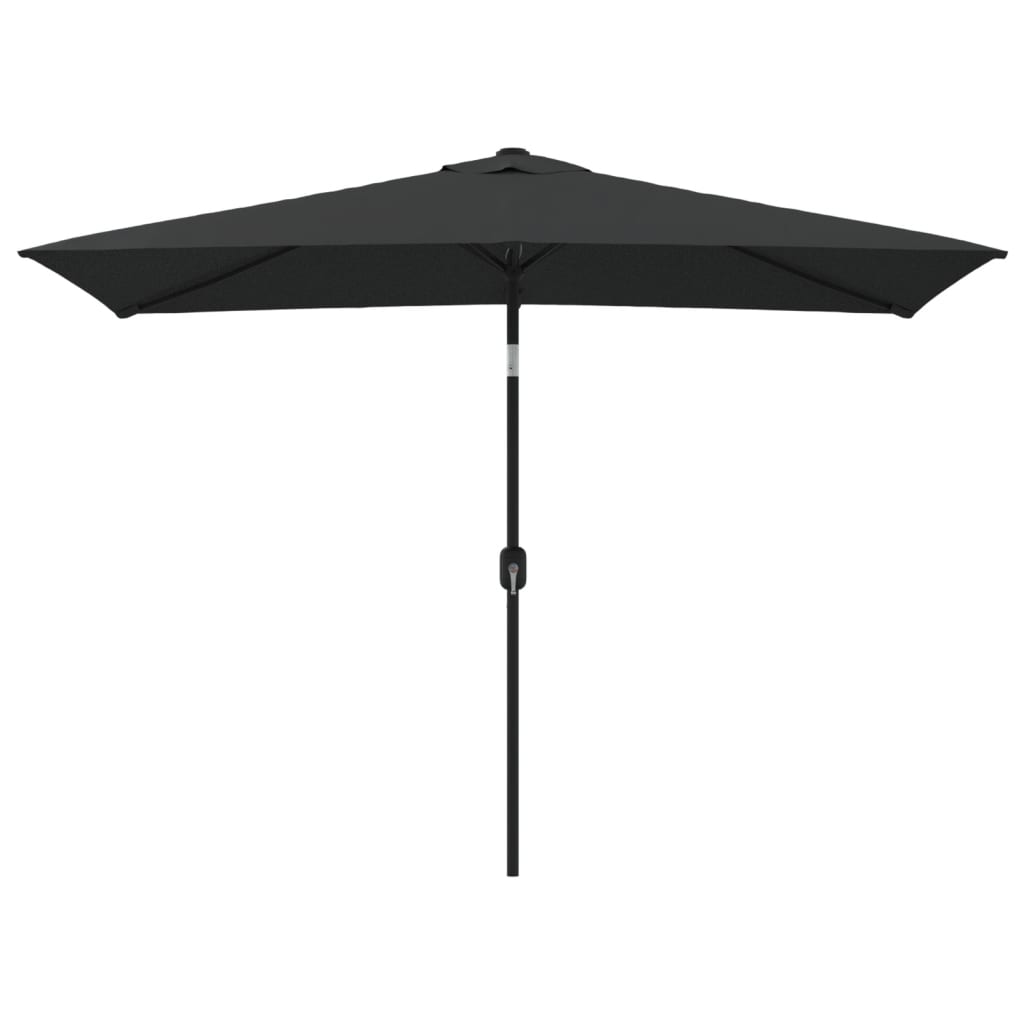 Garden Parasol with Metal Pole 300x200 cm Black