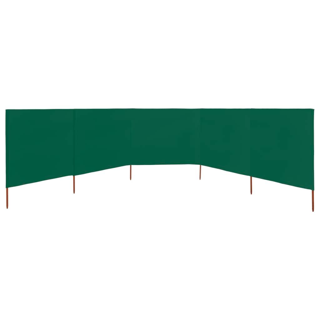 5-panel Wind Screen Fabric 600x80 cm Green