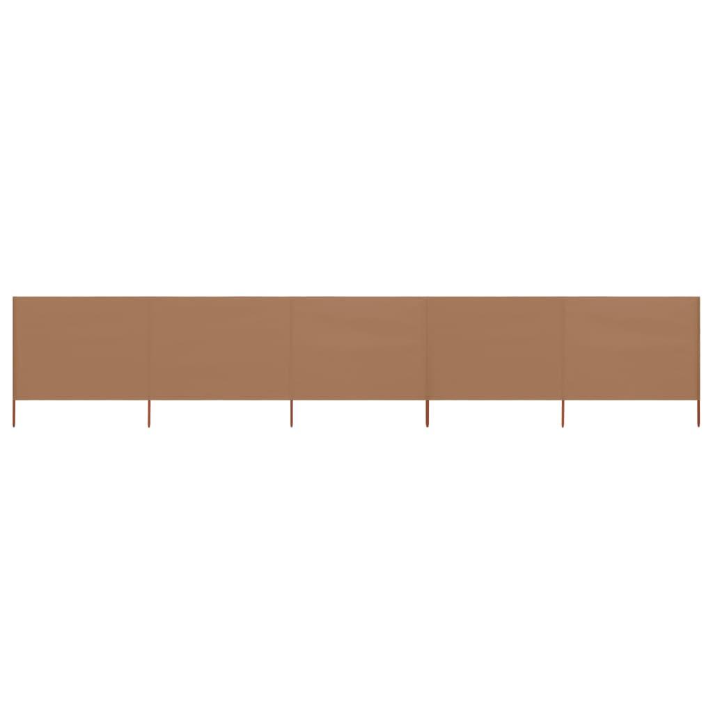5-panel Wind Screen Fabric 600x120 cm Taupe