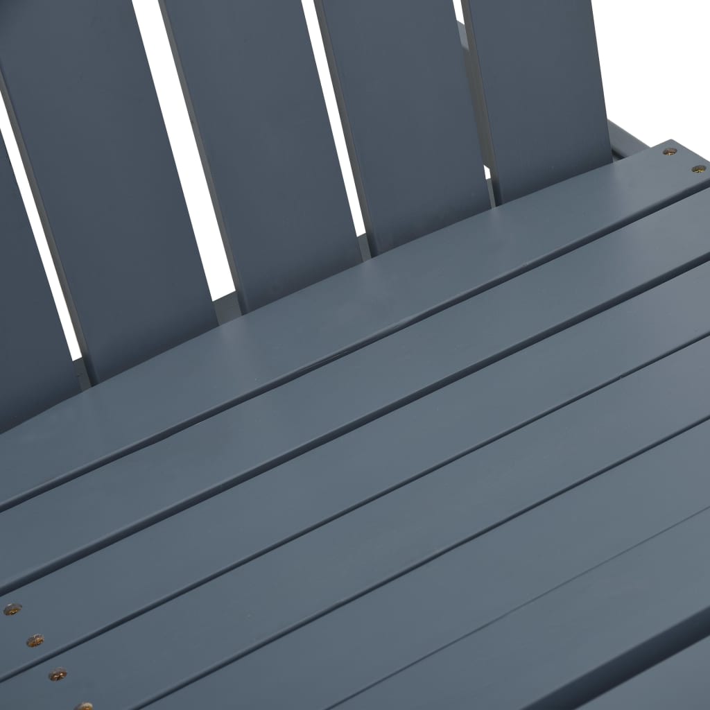 Double Adirondack Chair Wood Grey