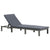 Sun Lounger with Cushion Poly Rattan Anthracite