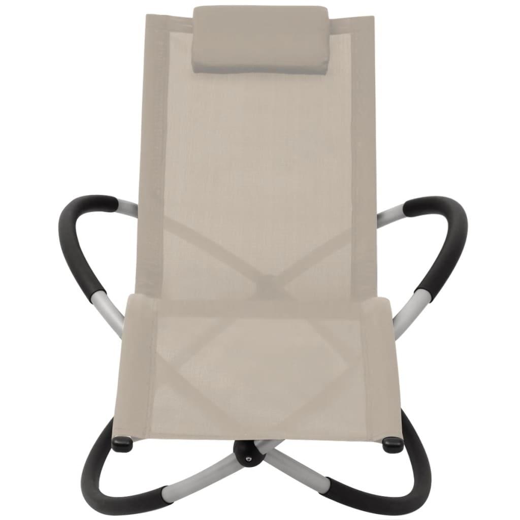 Outdoor Geometrical Sun Lounger Steel Cream