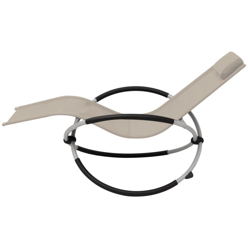 Outdoor Geometrical Sun Lounger Steel Cream