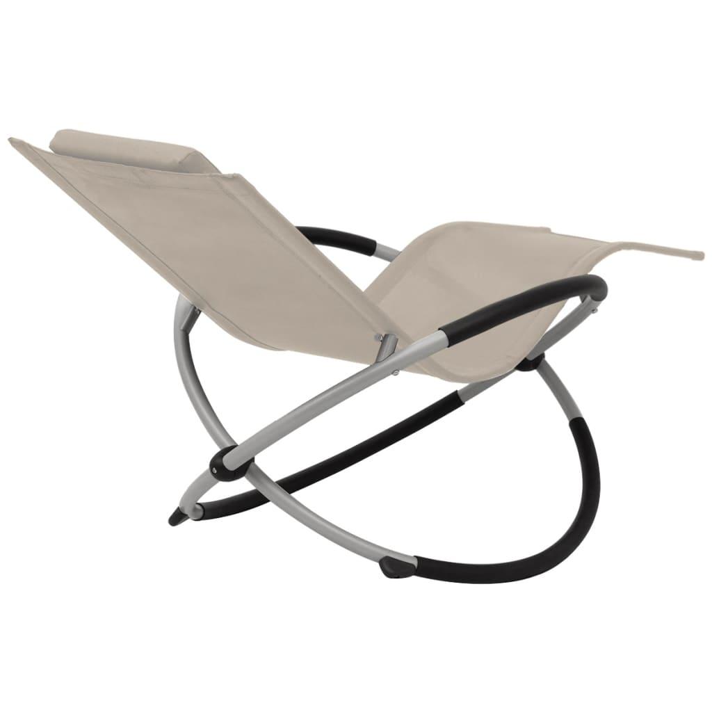 Outdoor Geometrical Sun Lounger Steel Cream