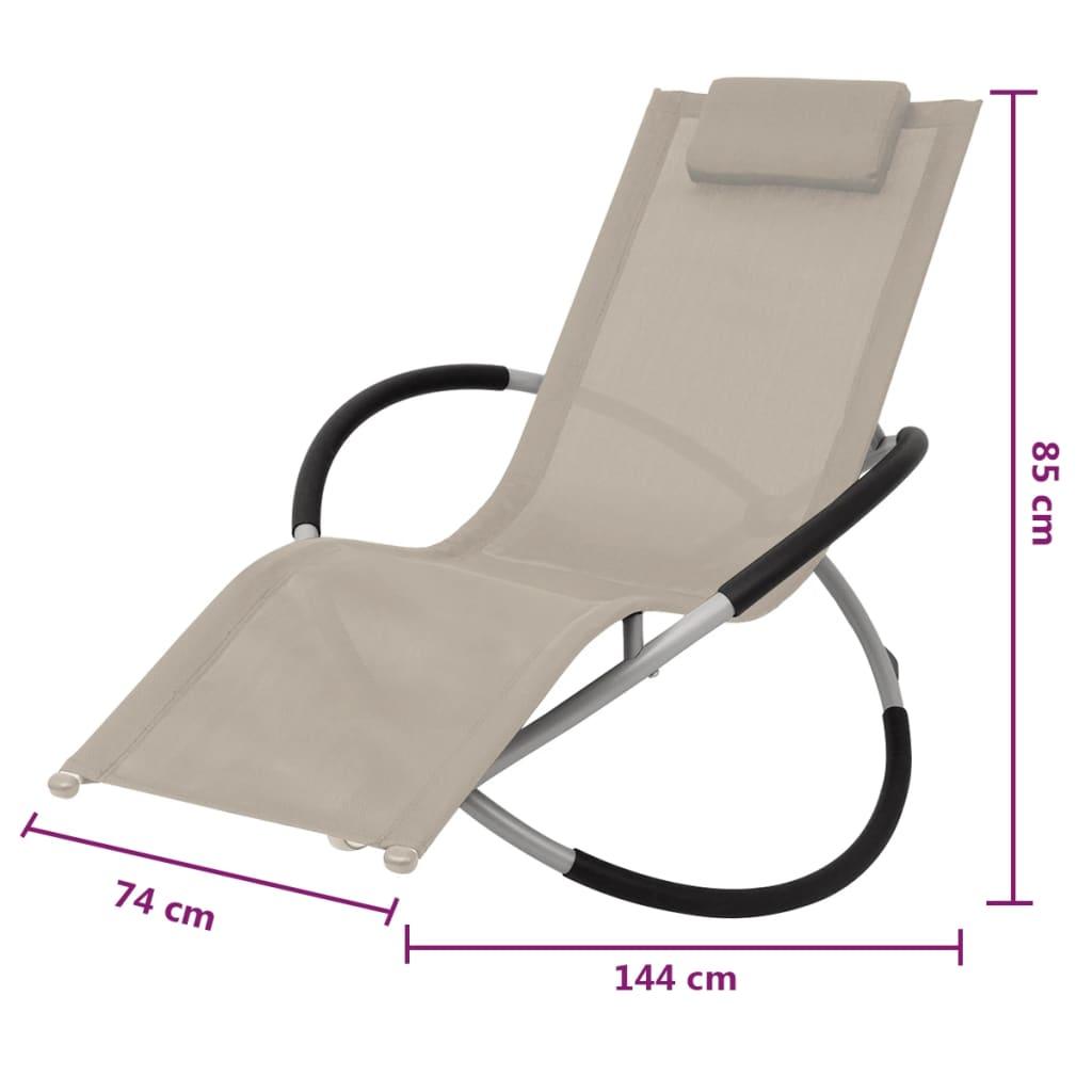 Outdoor Geometrical Sun Lounger Steel Cream