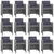 13 Piece Outdoor Dining Set with Cushions Poly Rattan Anthracite