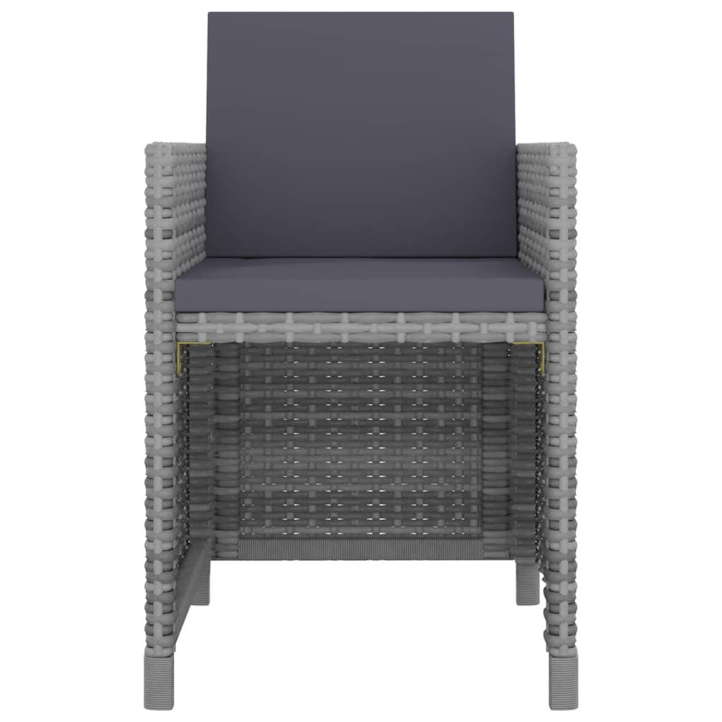 13 Piece Outdoor Dining Set with Cushions Poly Rattan Anthracite