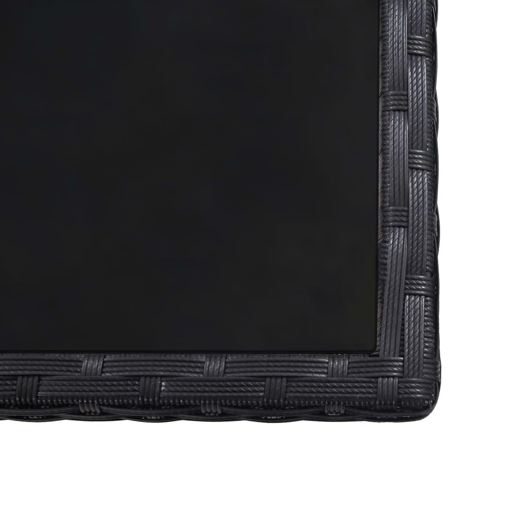 13 Piece Outdoor Dining Set with Cushions Poly Rattan Black
