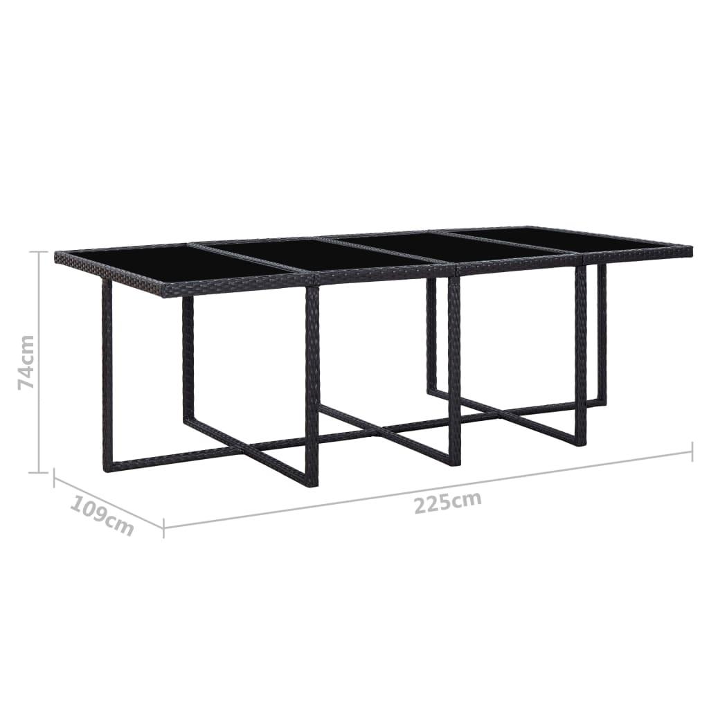 13 Piece Outdoor Dining Set with Cushions Poly Rattan Black