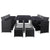 15 Piece Outdoor Dining Set with Cushions Poly Rattan Black