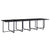 17 Piece Outdoor Dining Set with Cushions Poly Rattan Black