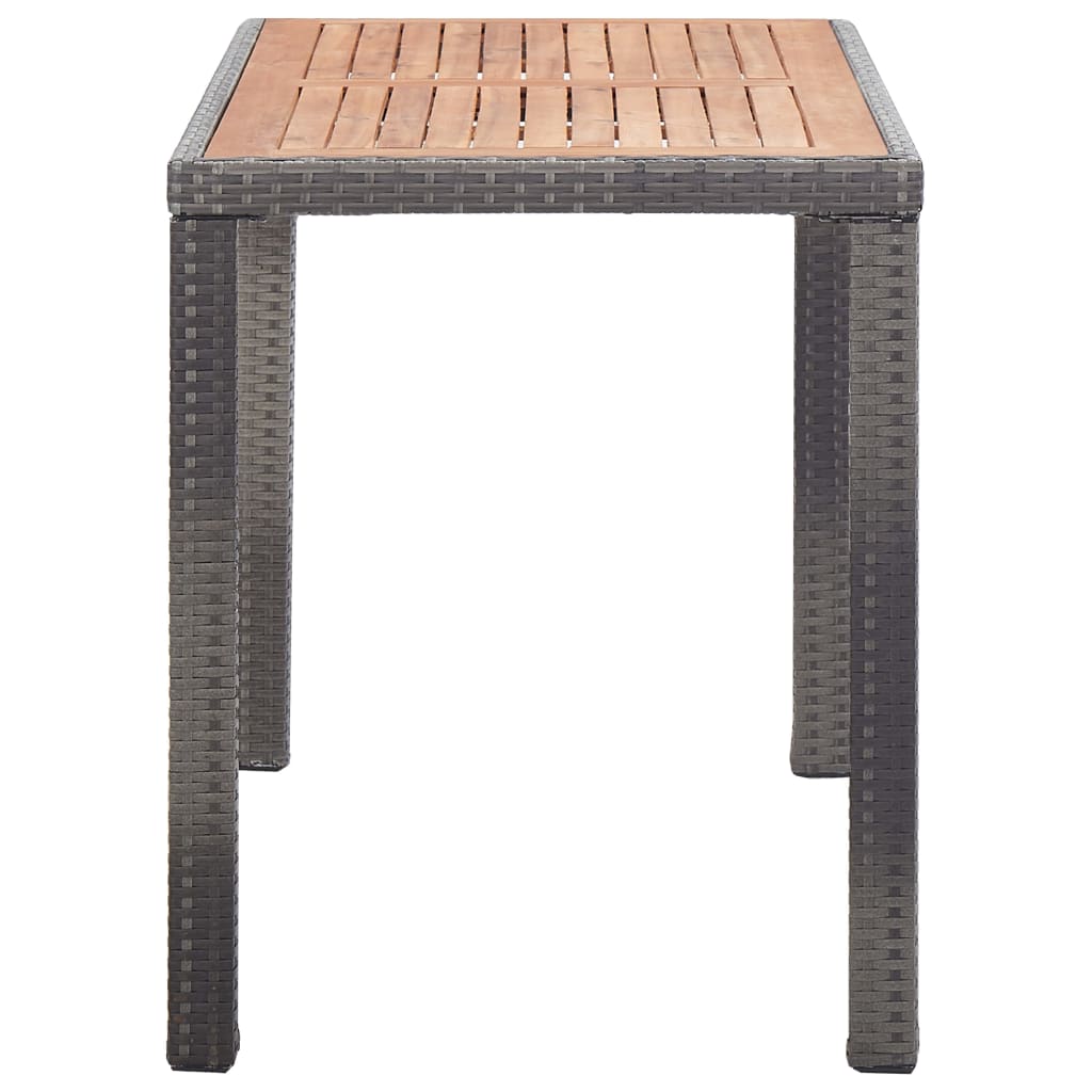 Garden Table Anthracite and Brown 123x60x74 cm Solid Acacia Wood