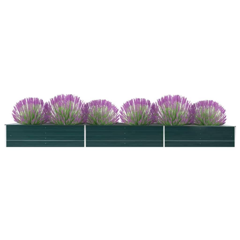 Garden Raised Bed Galvanised Steel 480x80x45 cm Green