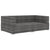 Sectional Corner Chairs 2 pcs with Cushions Poly Rattan Grey