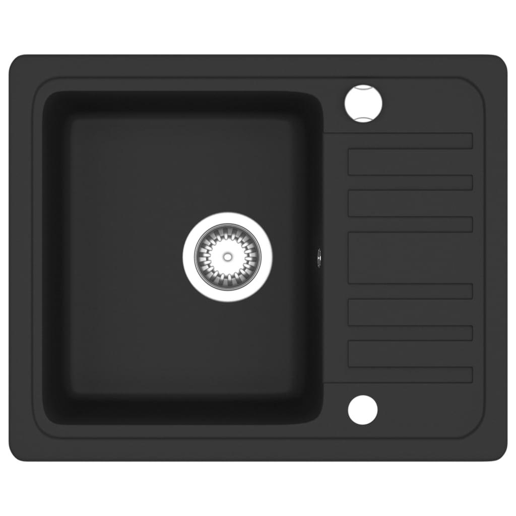 Granite Kitchen Sink Single Basin Black