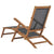 Deck Chair with Footrest Solid Teak Wood Black