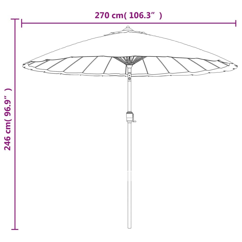 Garden Parasol with Aluminium Pole 270 cm Black