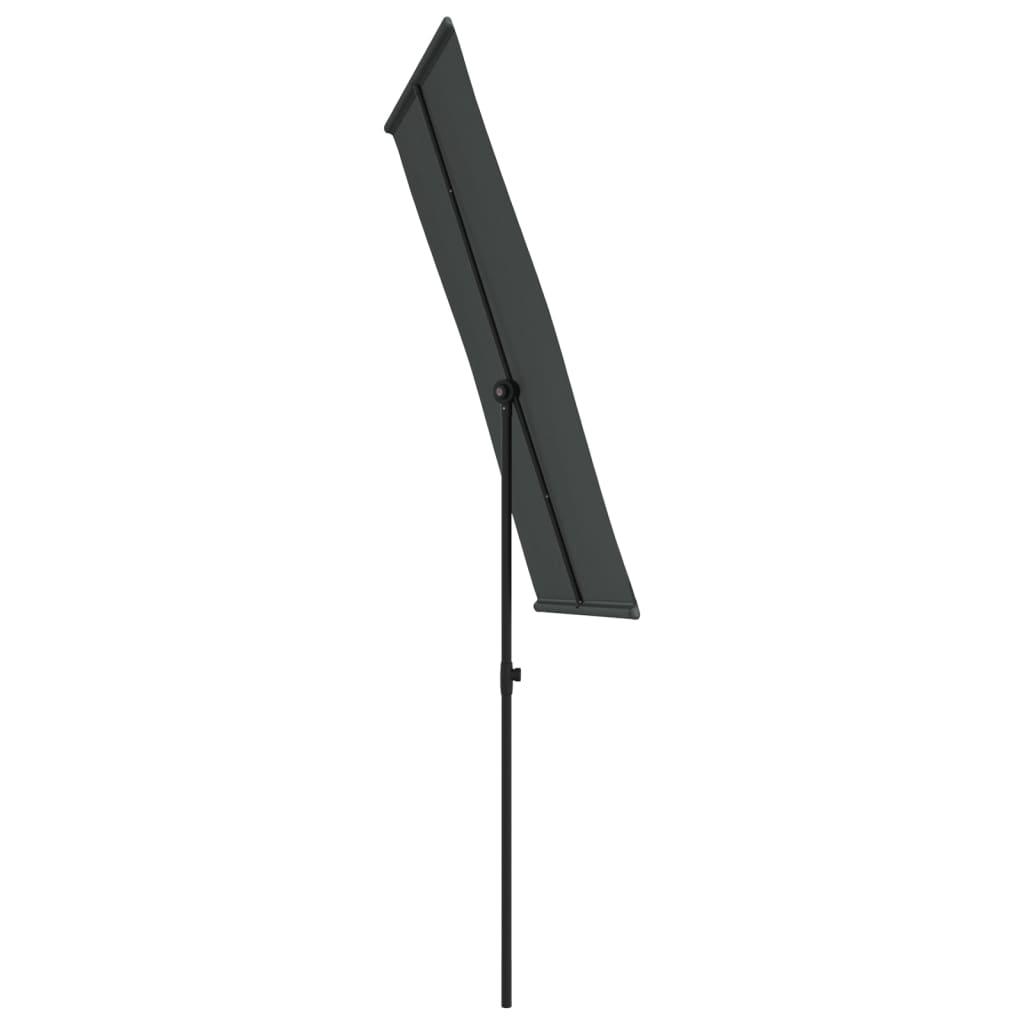 Garden Parasol with Aluminium Pole 180x110 cm Anthracite
