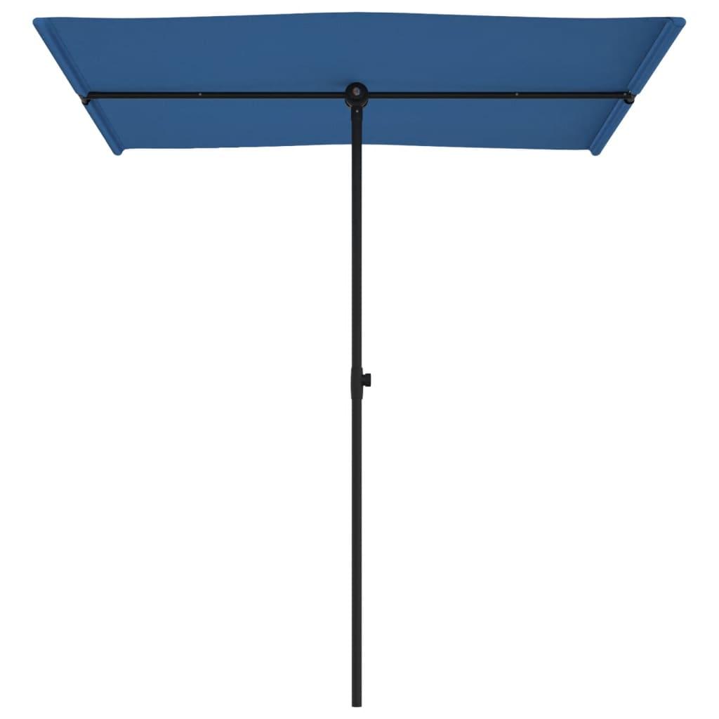 Garden Parasol with Aluminium Pole 180x110 cm Azure Blue
