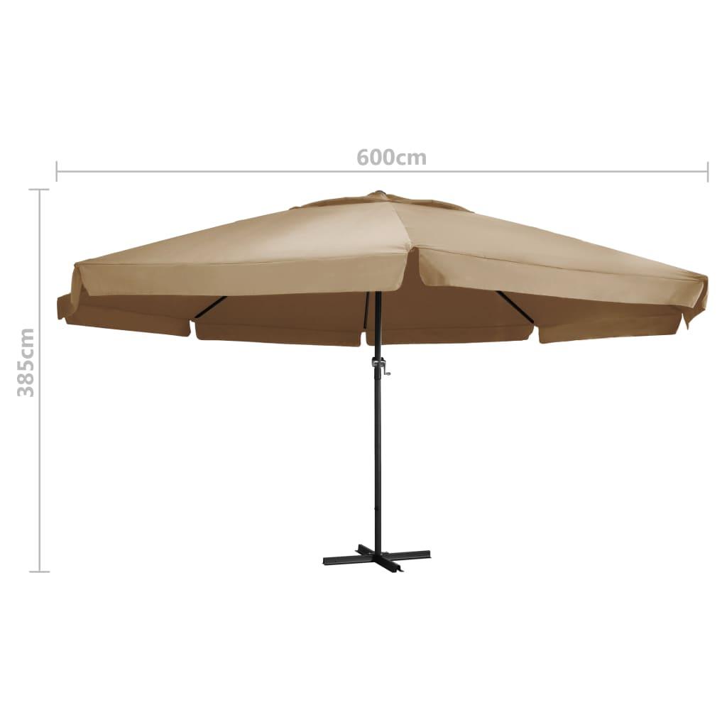 Garden Parasol with Aluminium Pole 600 cm Taupe