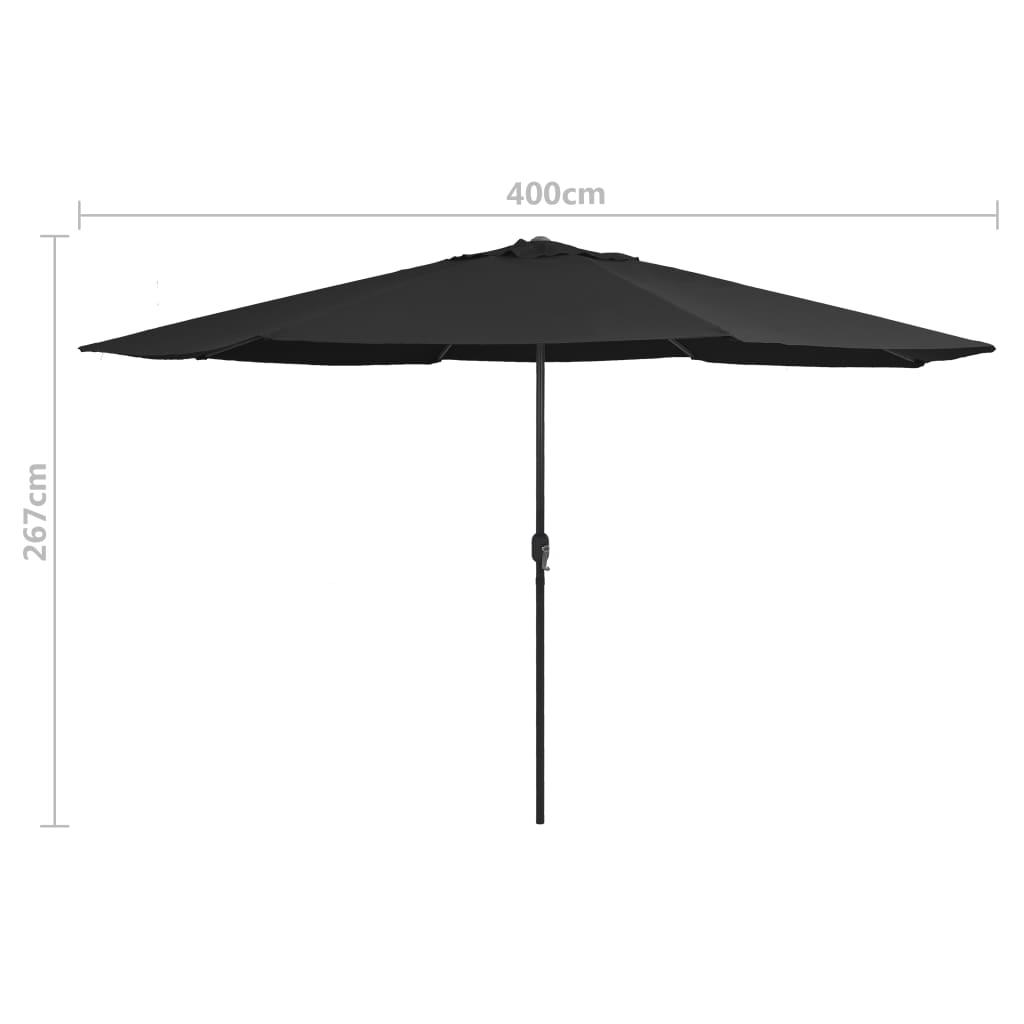 Garden Parasol with Metal Pole 390 cm Black