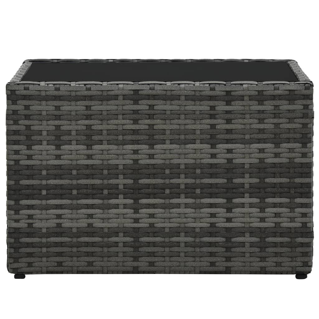 5 Piece Garden Lounge Set with Cushions Poly Rattan Grey