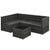 5 Piece Garden Lounge Set with Cushions Poly Rattan Grey