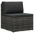 5 Piece Garden Lounge Set with Cushions Poly Rattan Grey