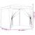 Party Tent with 4 Mesh Sidewalls 2.5x2.5 m White