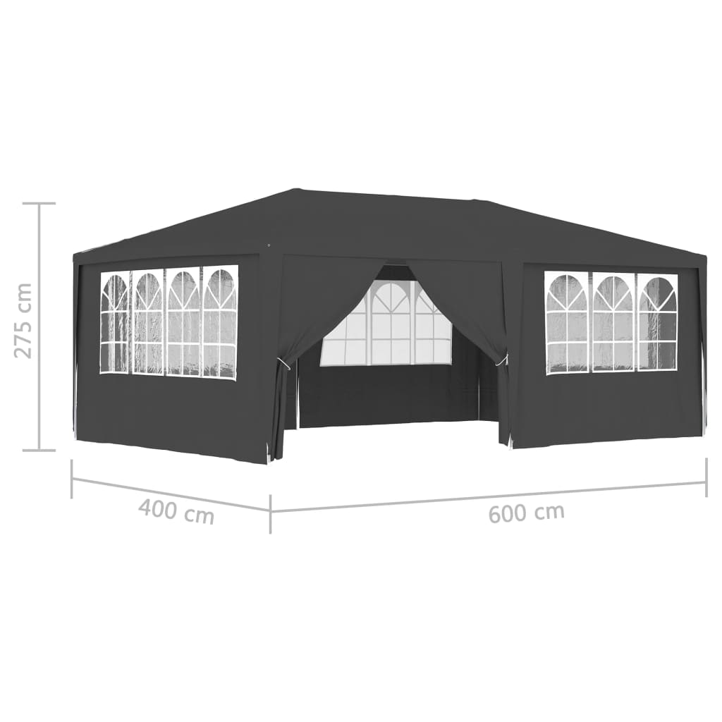 Professional Party Tent with Side Walls 4x6 m Anthracite 90 g/mï¿½