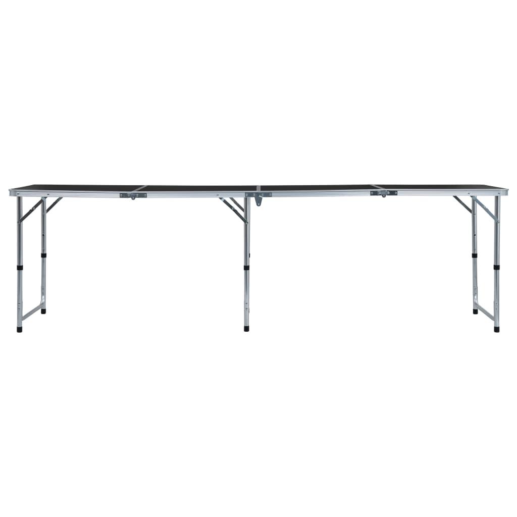Foldable Camping Table Grey Aluminium 240x60 cm