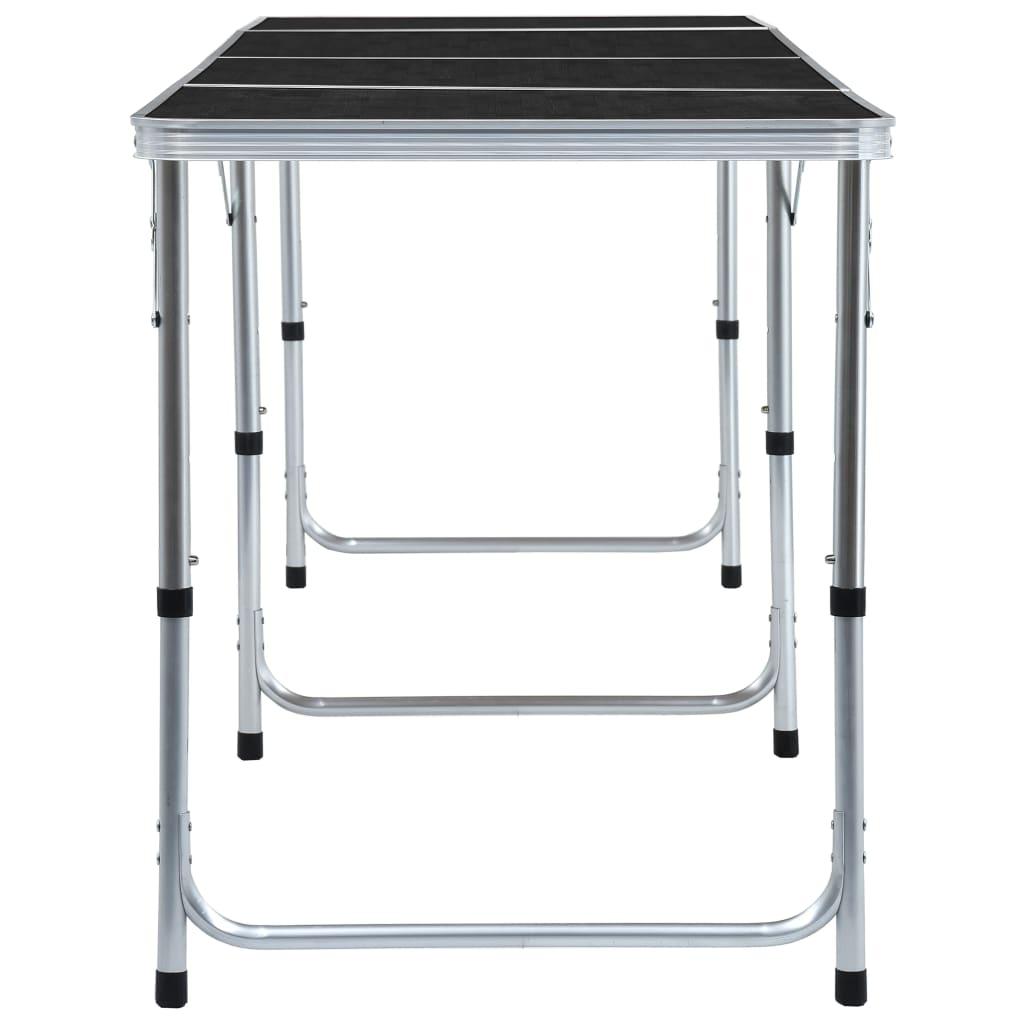 Foldable Camping Table Grey Aluminium 240x60 cm