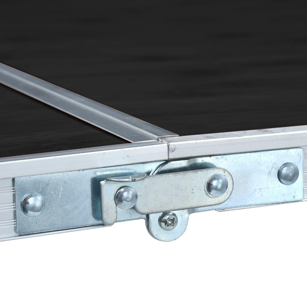 Foldable Camping Table Grey Aluminium 240x60 cm