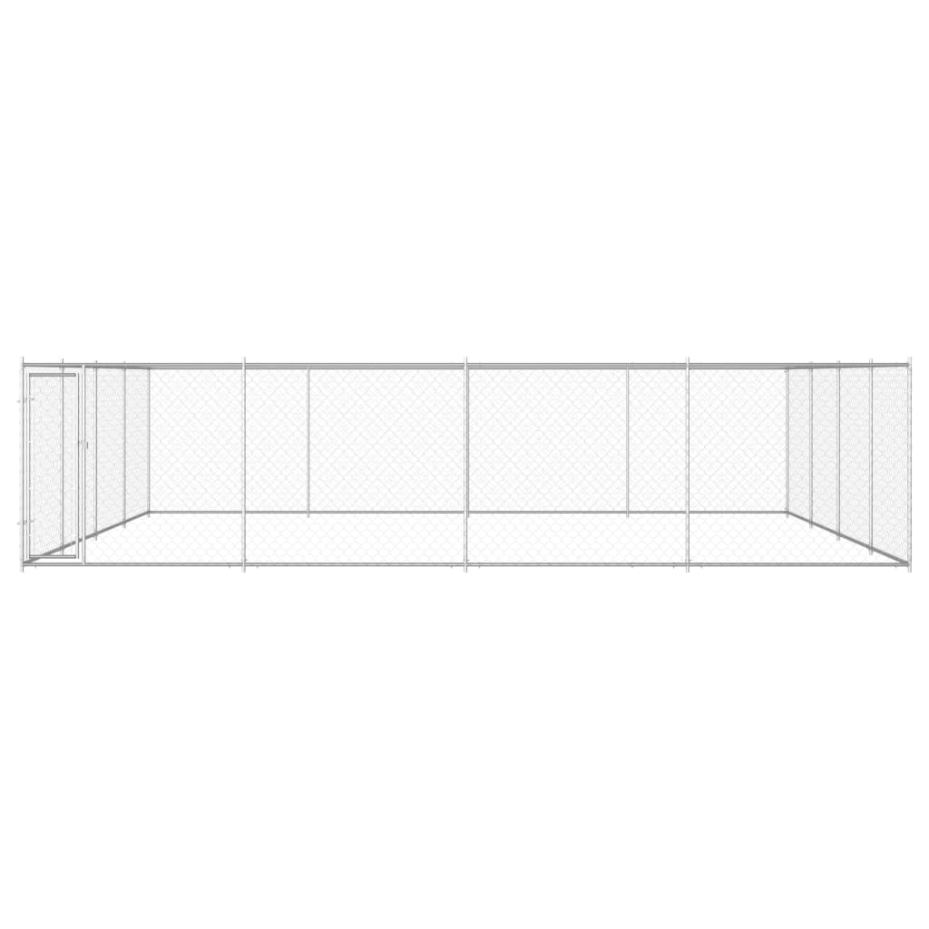 Outdoor Dog Kennel Galvanised Steel 760x760x185 cm