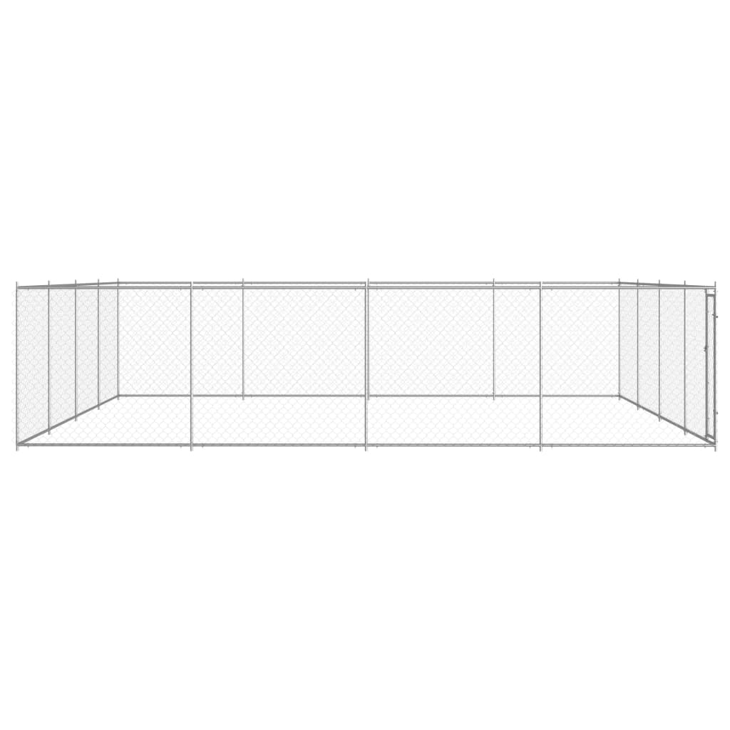 Outdoor Dog Kennel Galvanised Steel 760x760x185 cm