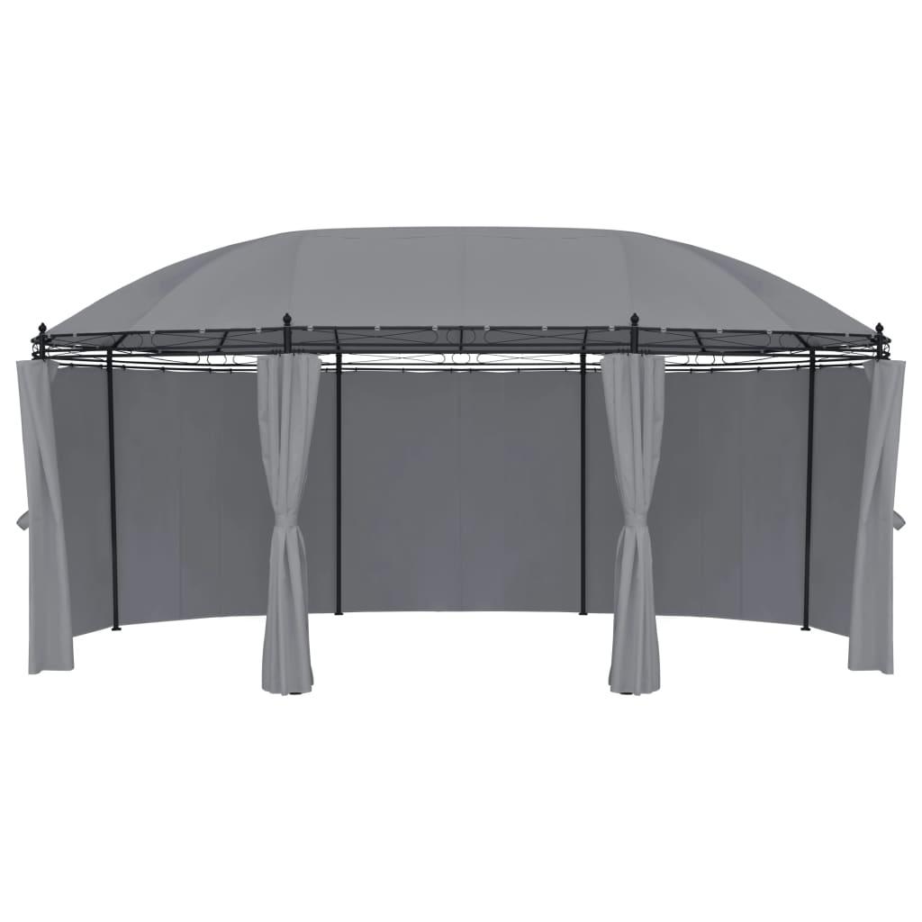 Gazebo with Curtains 520x349x255 cm Anthracite
