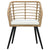 Garden Chairs with Cushions 2 pcs Poly Rattan Oak
