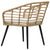 Garden Chairs with Cushions 2 pcs Poly Rattan Oak