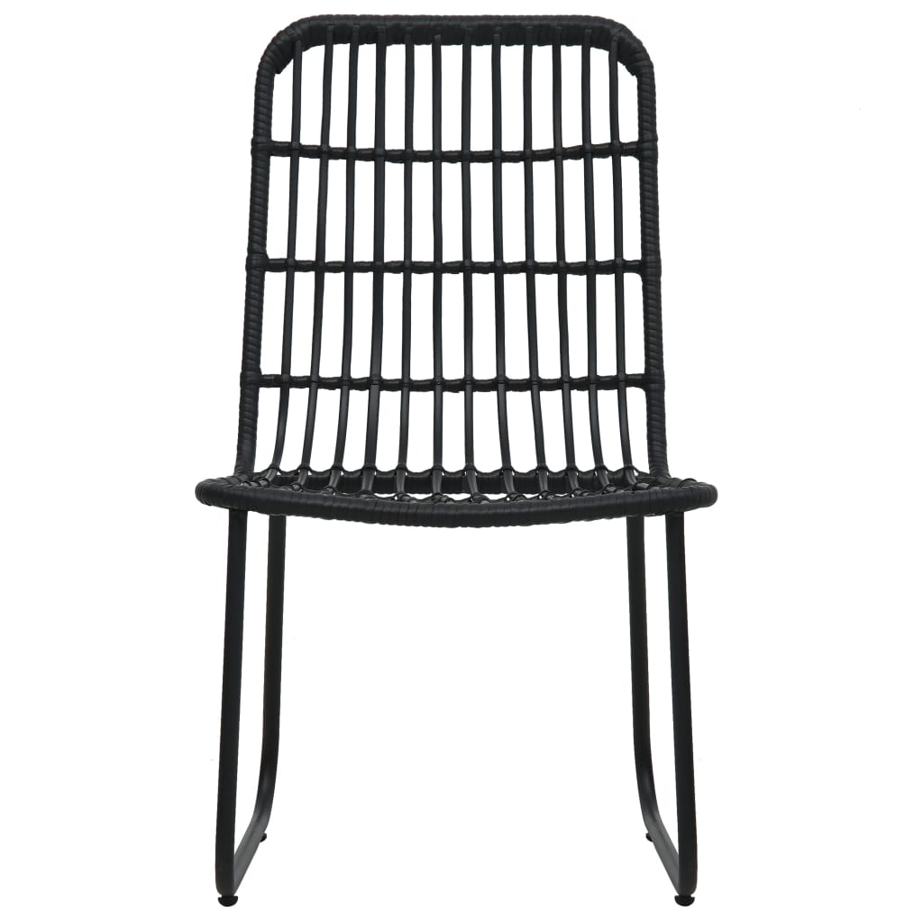 3 Piece Bistro Set Poly Rattan Black